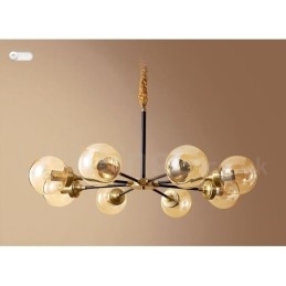 Luksuriøs Rustikk Retro Vintage Messing Pendellysekrone Med Glassskjermer