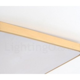 Ultratynne, Firkantede, Dimbare, Moderne, Samtidskunstneriske, Nordiske Stiler, Innfelt Taklampe I Messing Med Akrylskjerm, Kan Også Brukes Som Vegglampe