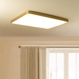Ultratynne Rektangulære Dimbare Moderne, Samtidskunstneriske Nordiske Stiler I Messing Med Innfelt Montering Og Akrylskjerm, Kan Også Brukes Som Vegglampe