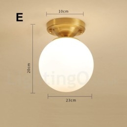 Rustikk Nordisk Stil I Ren Messing Med Innfelt Taklampe Og Glassskjerm