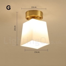 Rustikk Nordisk Stil I Ren Messing Med Innfelt Taklampe Og Glassskjerm