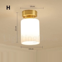 Rustikk Nordisk Stil I Ren Messing Med Innfelt Taklampe Og Glassskjerm