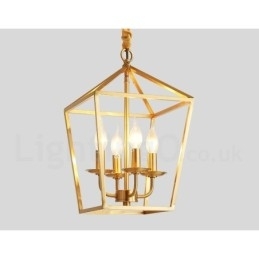 Ren Messing Rustikk Lodge Nordisk Stil Pendellampe