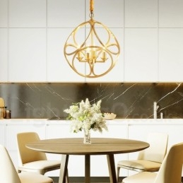 Ren Messing Rustikk Lodge Nordisk Stil Pendellampe