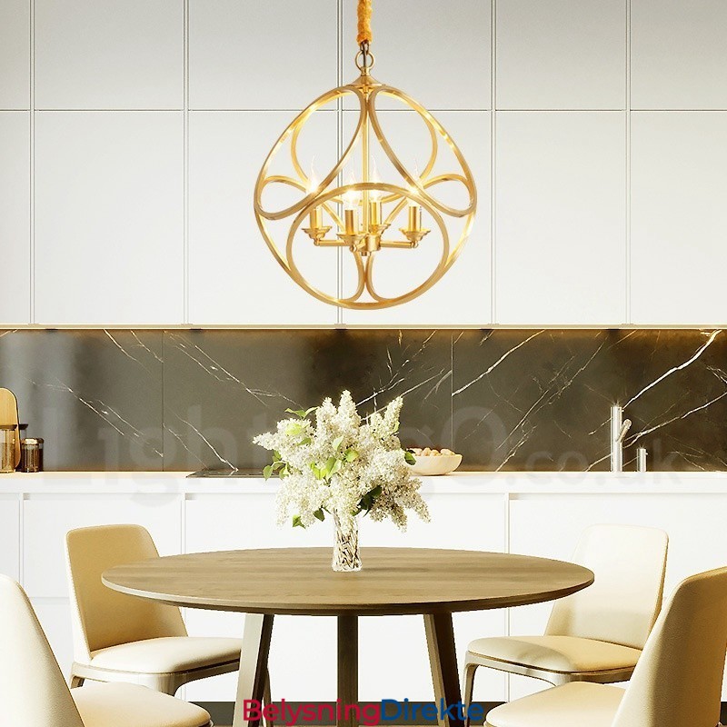 Ren Messing Rustikk Lodge Nordisk Stil Pendellampe