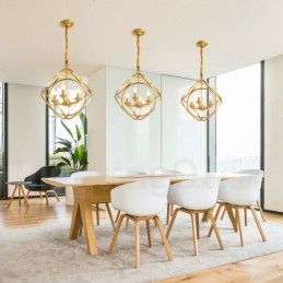 Ren Messing Rustikk Lodge Nordisk Stil Pendellampe