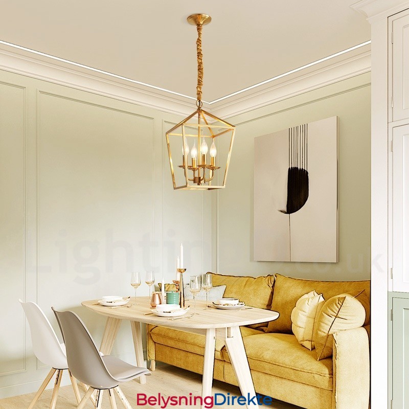 Ren Messing Rustikk Lodge Nordisk Stil Pendellampe