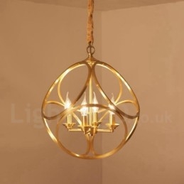 Ren Messing Rustikk Lodge Nordisk Stil Pendellampe