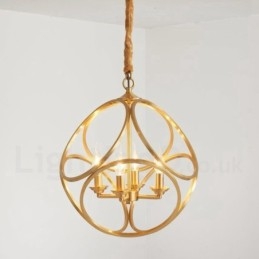 Ren Messing Rustikk Lodge Nordisk Stil Pendellampe