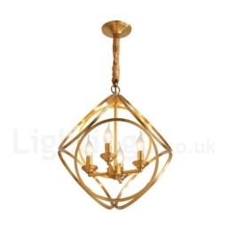 Ren Messing Rustikk Lodge Nordisk Stil Pendellampe