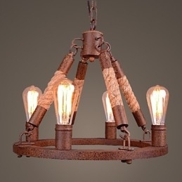 Vintage Tau Pendellampe Loft Kreativ Industriell Lampe Amerikansk Stil Dekorasjon
