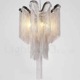 Aluminium Tassels Lysekrone Designer Pendellampe Sølvfarget