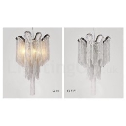 Aluminium Tassels Lysekrone Designer Pendellampe Sølvfarget