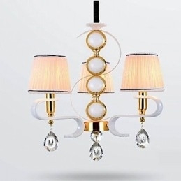 Stofflysekrone Med 3 Lys, Moderne Minimalistisk Lampe I Høy Kvalitet