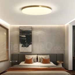 Ultratynne Runde Messinglamper I Dimbar, Moderne, Samtidskunst I Nordisk Stil, Innfelt Taklampe Med Akrylskjerm, Kan Også Brukes Som Vegglampe