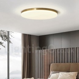 Ultratynne Runde Messinglamper I Dimbar, Moderne, Samtidskunst I Nordisk Stil, Innfelt Taklampe Med Akrylskjerm, Kan Også Brukes Som Vegglampe