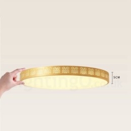 Rund Taklampe I Ren Messing, Moderne Og Moderne I Nordisk Stil Med Innfelt Tak Og Akrylskjerm