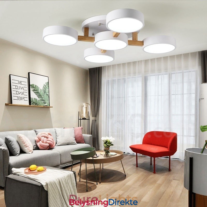 Trelysekrone Moderne Samtidskunst Nordisk Stil Innfelt Taklampe Med Akrylskjerm