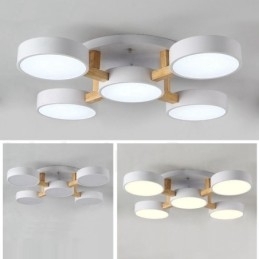 Trelysekrone Moderne Samtidskunst Nordisk Stil Innfelt Taklampe Med Akrylskjerm