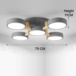 Trelysekrone Moderne Samtidskunst Nordisk Stil Innfelt Taklampe Med Akrylskjerm