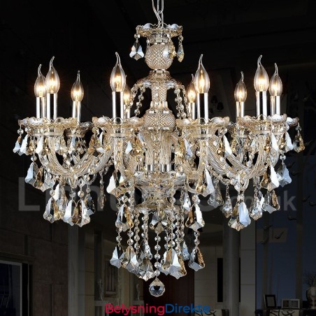 Retro Cognac-Farget K9 Krystall Moderne Lysekrone