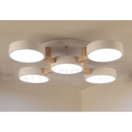 Trelysekrone Moderne Samtidskunst Nordisk Stil Innfelt Taklampe Med Akrylskjerm