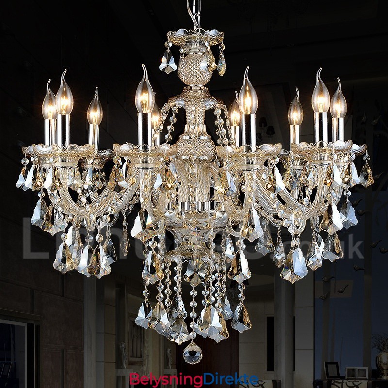 Retro Cognac-Farget K9 Krystall Moderne Lysekrone