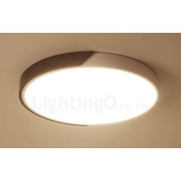 Retro Valnøttfarget Tre Ultratynn Rund Dimbar Innfelt Taklampe Med Akrylskjerm Kan Også Brukes Som Vegglampe
