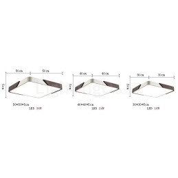 Retro Valnøttfarget Tre Ultratynn Firkantet Dimbar Innfelt Taklampe Med Akrylskjerm Kan Også Brukes Som Vegglampe