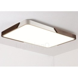 Retro Valnøttfarget Tre Ultratynn Rektangulær Dimbar Innfelt Taklampe Med Akrylskjerm Kan Også Brukes Som Vegglampe