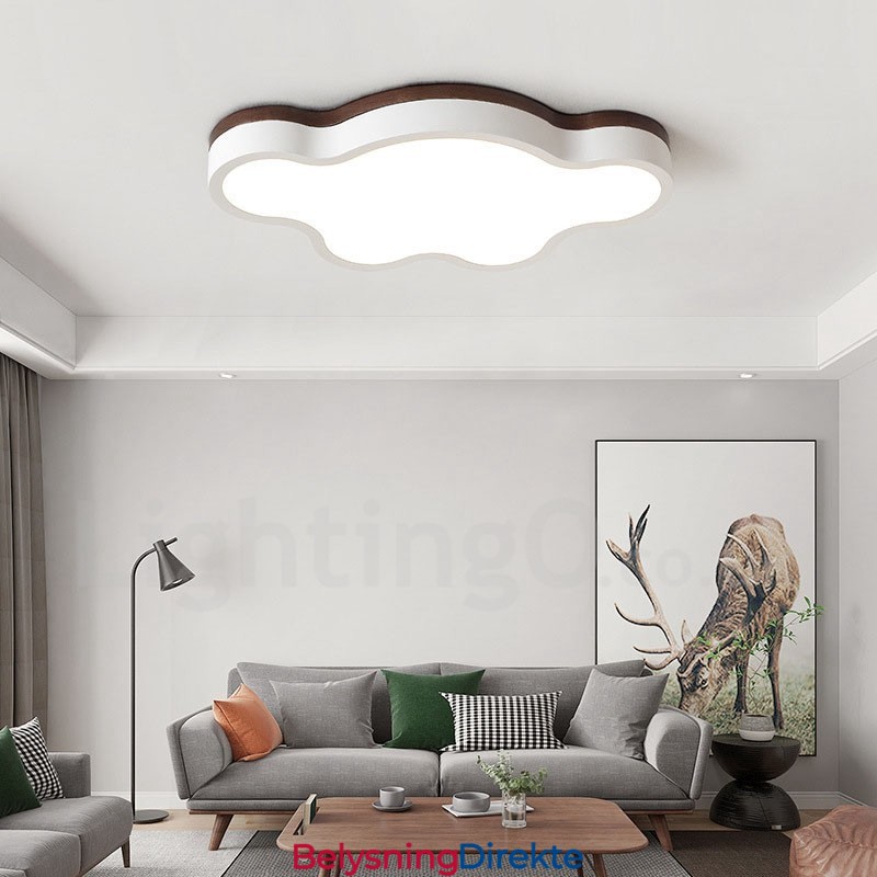 Retro Trelampe I Stål Med Treverk Og Taklampe For Barn