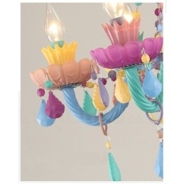 Macaron 6-Lys Lysekrone Med Flerfarget Krystalllys I Ministil For Barn