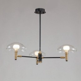 3-Lys Mini-Stil Opplyst Lysekrone Med Galvanisert Malt Finish Og Glassskjermer
