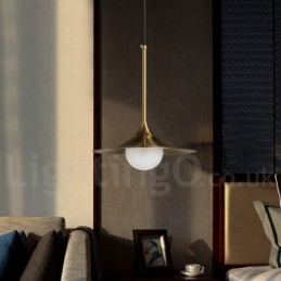 1 Lys Industriell Stil Gullfarget Mini-Stil Galvanisert Lakkert Pendellampe Med Glassskjerm
