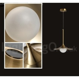 1 Lys Industriell Stil Gullfarget Mini-Stil Galvanisert Lakkert Pendellampe Med Glassskjerm