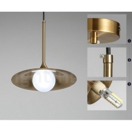 1 Lys Industriell Stil Gullfarget Mini-Stil Galvanisert Lakkert Pendellampe Med Glassskjerm