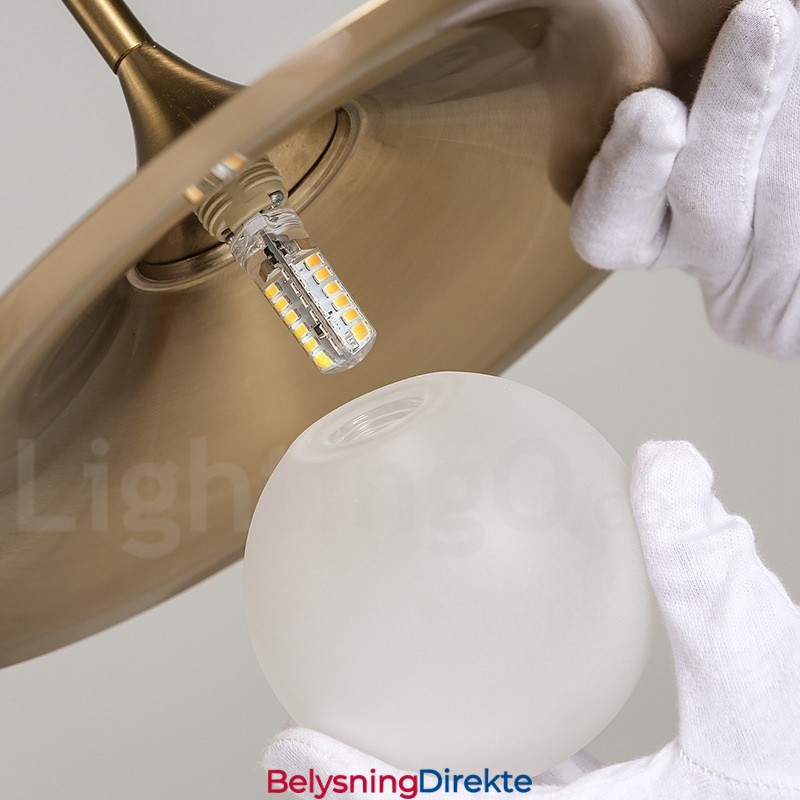 1 Lys Industriell Stil Gullfarget Mini-Stil Galvanisert Lakkert Pendellampe Med Glassskjerm