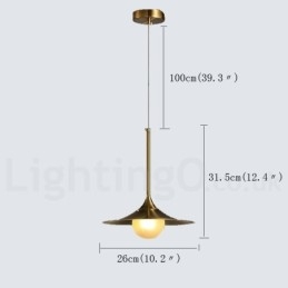 1 Lys Industriell Stil Gullfarget Mini-Stil Galvanisert Lakkert Pendellampe Med Glassskjerm