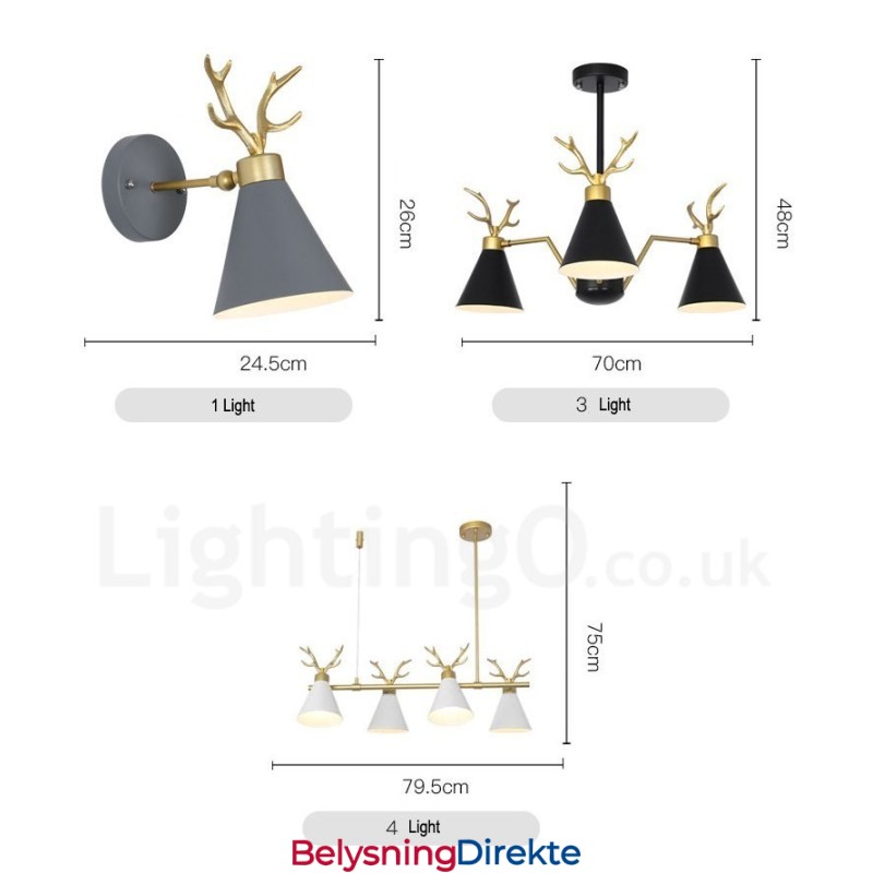 6 Lys Nordisk Macaron Moderne Gevirlysekrone