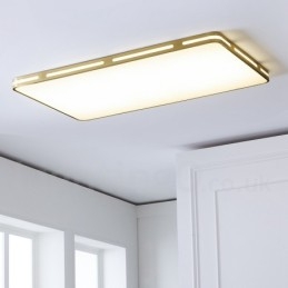 Ultratynne Rektangulære Moderne, Samtidskunstneriske Nordiske Stiler, Innfelt Messingtaklampe Med Akrylskjerm, Kan Også Brukes Som Vegglampe