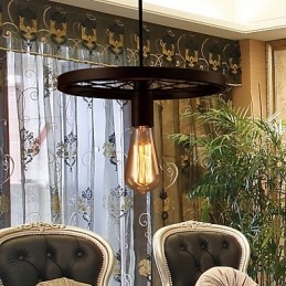 Industriell Vintage Pendellampe Med 1 Lys I Jernskjerm
