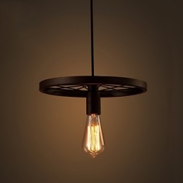 Industriell Vintage Pendellampe Med 1 Lys I Jernskjerm