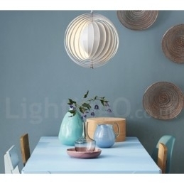 Globe Hvit Roter Postmodern Diy Pendellampe