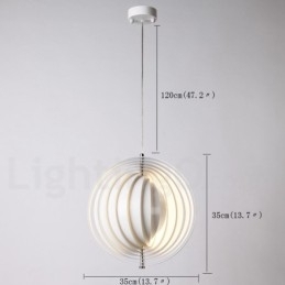 Globe Hvit Roter Postmodern Diy Pendellampe
