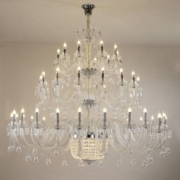 50 Lys Klar Elegant Luksuriøs Krystalllysekrone Utstillingshall