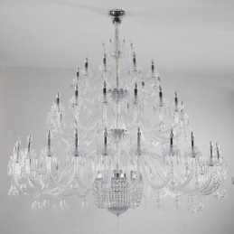 50 Lys Klar Elegant Luksuriøs Krystalllysekrone Utstillingshall