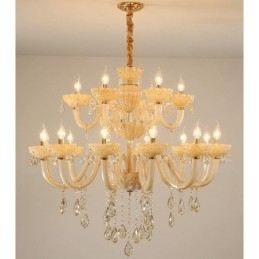 18 (12+6) Lys Luksuriøs Champagne Krystalllysekrone