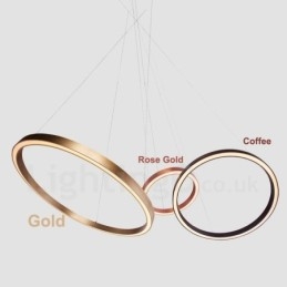 Wi-Fi Smart Dimmbar Gull Rose Gull Moderne Samtidsstil 3 Rings Lys Aluminiumslegering Pendellampe Med Akrylskjerm