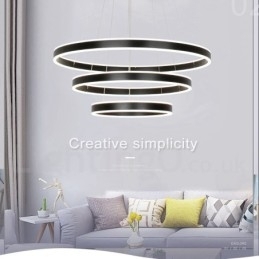 Dimbar Wi-Fi Smart 3 Rings To Strips Moderne Samtidsstil Pendellampe Med Akrylskjerm