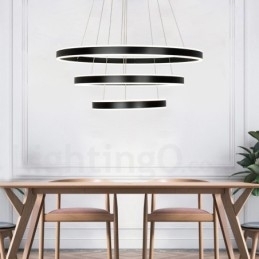 Dimbar Wi-Fi Smart 3 Rings To Strips Moderne Samtidsstil Pendellampe Med Akrylskjerm